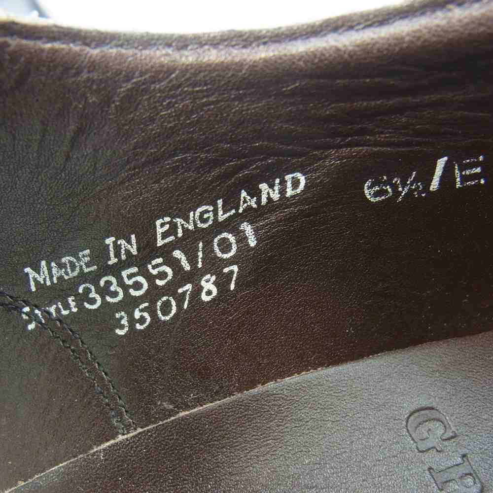 グレンソン 33551 ACCRINGTON アクリントン ストレートチップ キャップトゥ レザー シューズ ブラック系 6.5E【新古品】【未使用】【中古】