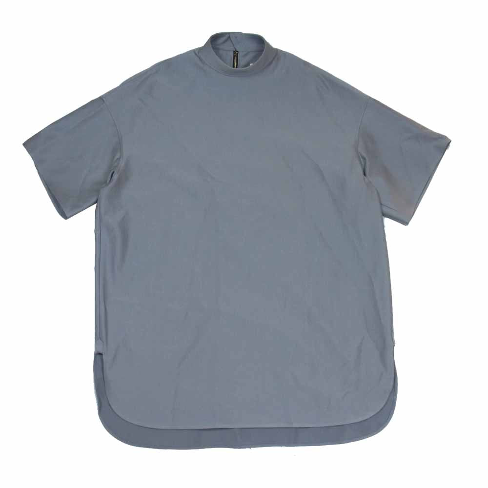 THE RERACS ザリラクス 22SS 22SS-RECS-353 C/NY SATIN STAND COLLAR ZIP サテン スタンドカラー 半袖 ジップ シャツ ライトグレー系 38【極上美品】【中古】