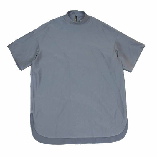 THE RERACS ザリラクス 22SS 22SS-RECS-353 C/NY SATIN STAND COLLAR ZIP サテン スタンドカラー 半袖 ジップ シャツ ライトグレー系 38【極上美品】【中古】