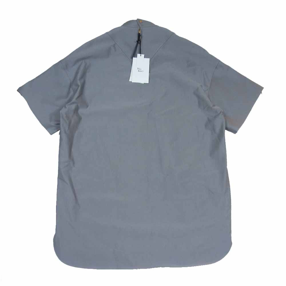 THE RERACS ザリラクス 22SS 22SS-RECS-353 C/NY SATIN STAND COLLAR ZIP サテン スタンドカラー 半袖 ジップ シャツ ライトグレー系 38【極上美品】【中古】