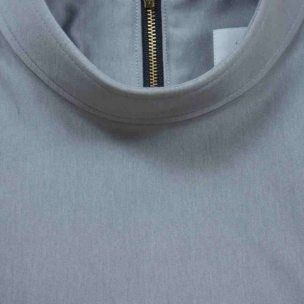 THE RERACS ザリラクス 22SS 22SS-RECS-353 C/NY SATIN STAND COLLAR ZIP サテン スタンドカラー 半袖 ジップ シャツ ライトグレー系 38【極上美品】【中古】