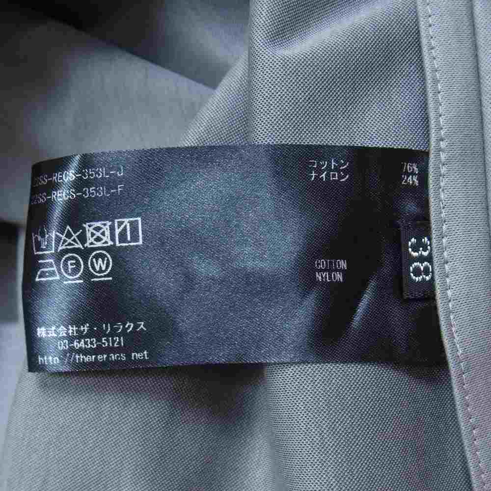 THE RERACS ザリラクス 22SS 22SS-RECS-353 C/NY SATIN STAND COLLAR ZIP サテン スタンドカラー 半袖 ジップ シャツ ライトグレー系 38【極上美品】【中古】