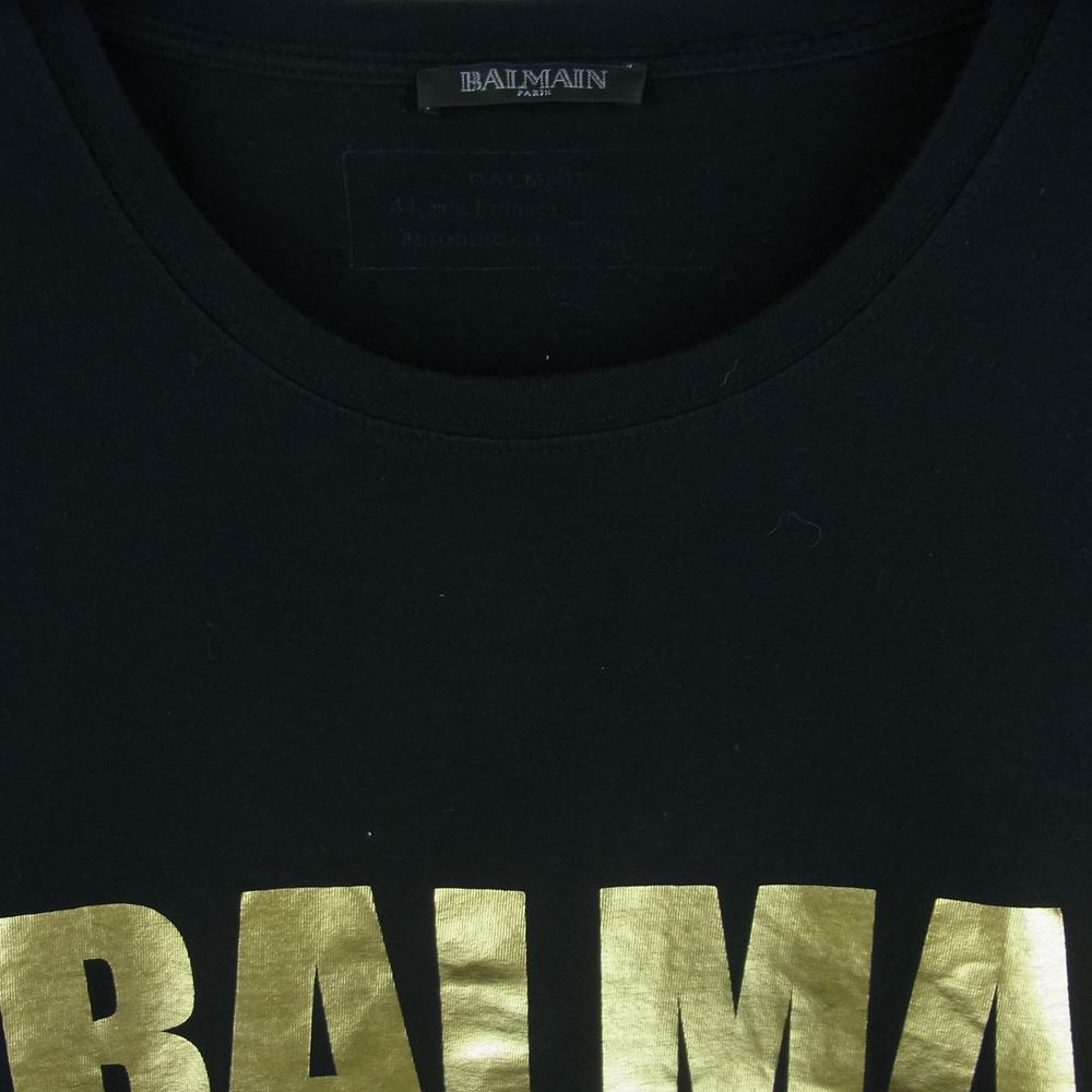 BALMAIN バルマン W5HJ601I512 BALMAIN ARMY プリント 半袖 Tシャツ コットン フランス製 ブラック系 S【中古】