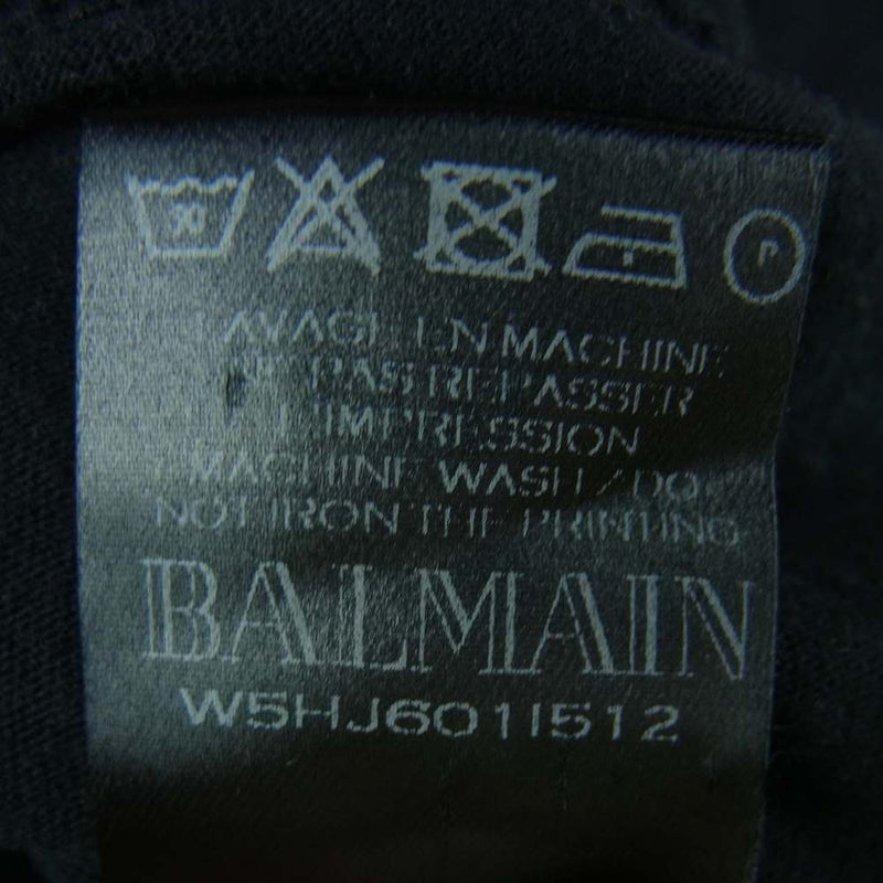 BALMAIN バルマン W5HJ601I512 BALMAIN ARMY プリント 半袖 Tシャツ コットン フランス製 ブラック系 S【中古】