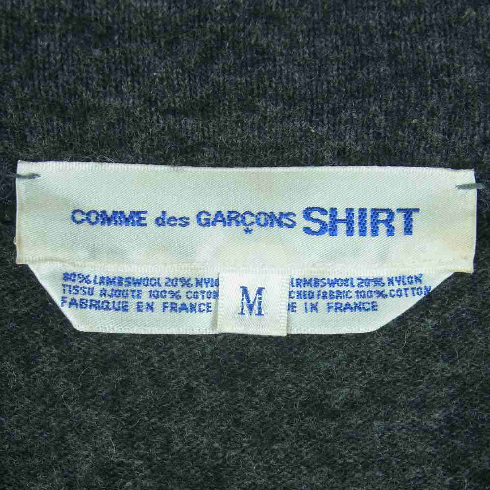 COMME des GARCONS コムデギャルソン D-TK9210 仏製 袖 シャツ 切替 ニット セーター グレー系 ブルー系 M【中古】