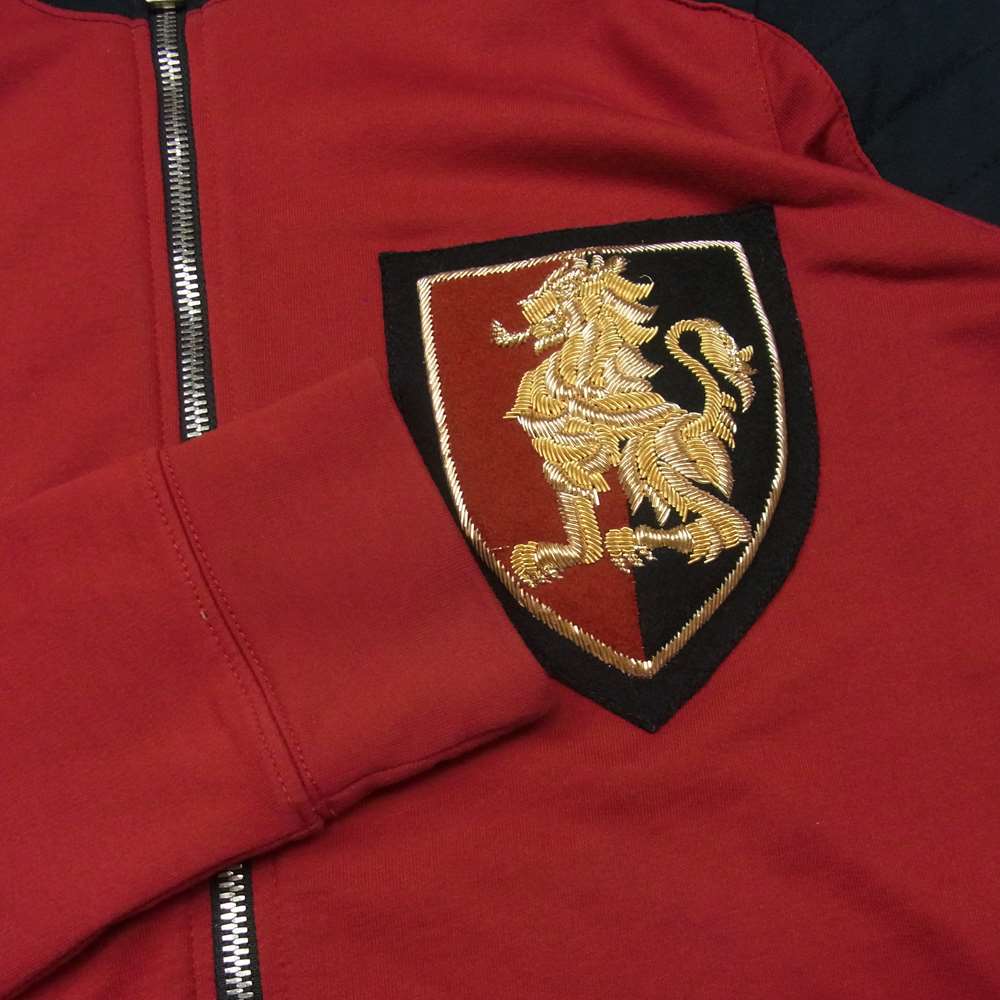 BALMAIN バルマン W5HJ623C492B 国内正規品 胸エンブレムワッペン ジップ パーカー レッド系 ブラック系 XS【中古】