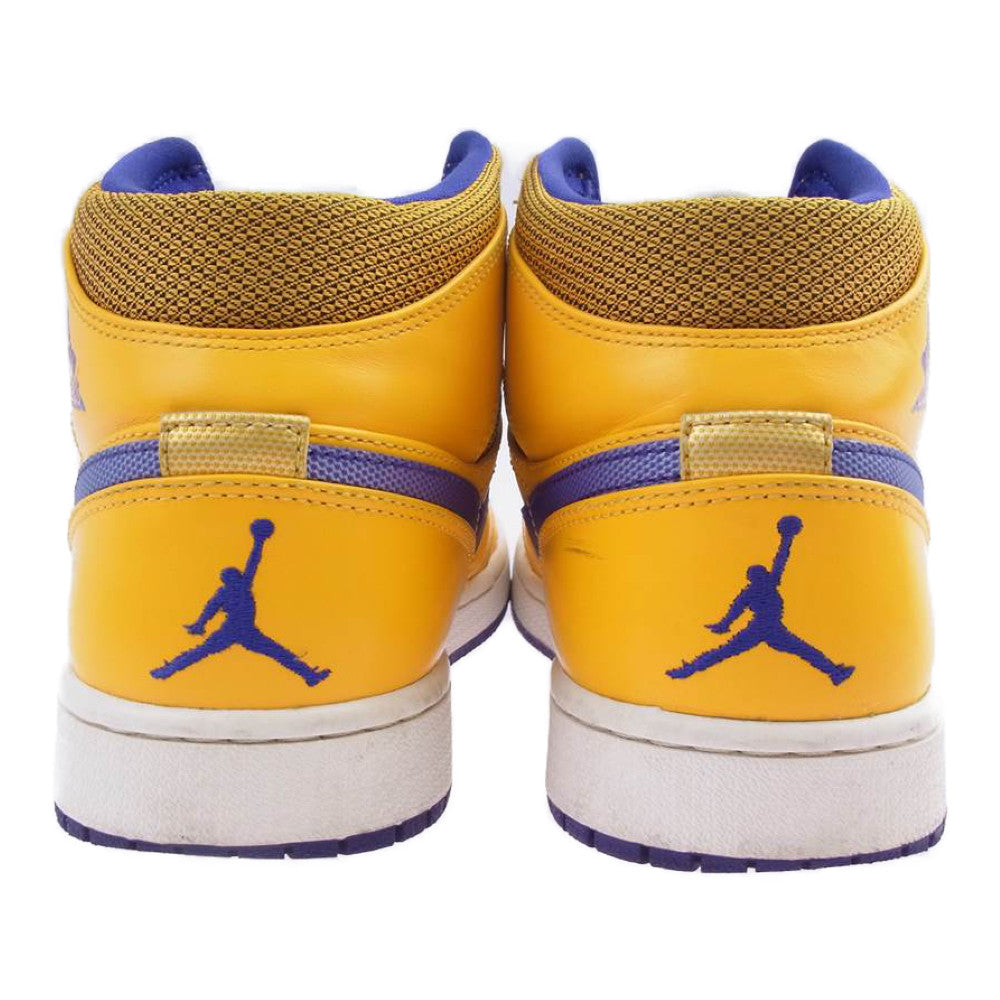 NIKE ナイキ 554724-708 AIR JORDAN 1 MID LAKERS UNIVERSTY GOLD エアジョーダン 1 レイカーズ イエロー系 27㎝【中古】