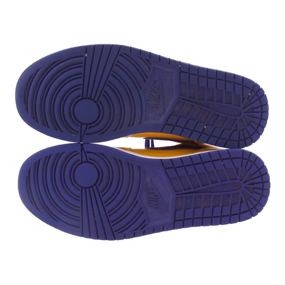 NIKE ナイキ 554724-708 AIR JORDAN 1 MID LAKERS UNIVERSTY GOLD エアジョーダン 1 レイカーズ イエロー系 27㎝【中古】