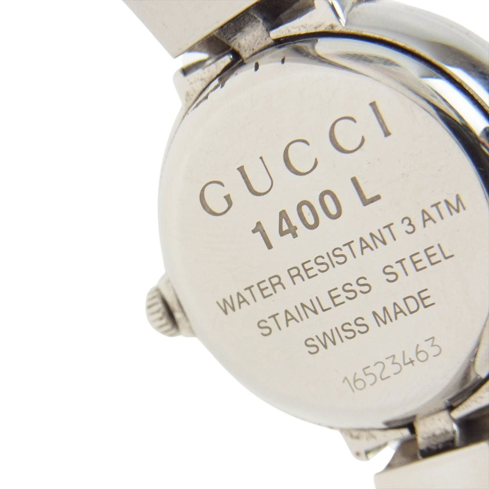 GUCCI グッチ 1400L GG柄 ステンレススチール バングル ウォッチ シルバー系【中古】