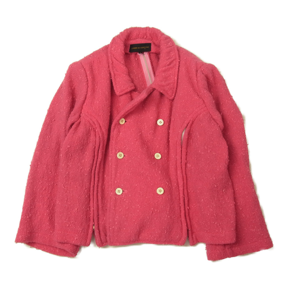 COMME des GARCONS コムデギャルソン GJ-0573S ダブルボタン ウール ジャケット ピンク系 S【中古】