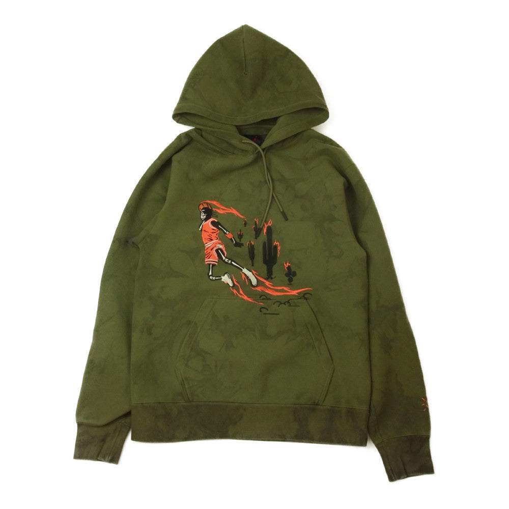 NIKE ナイキ 19AW CN3422-222 Travis Scott Air Jordan Washed Suede Hooded トラヴィススコット エアジョーダン ウォッシュド スエード フーディ パーカー カーキ系 XS【新古品】【未使用】【中古】