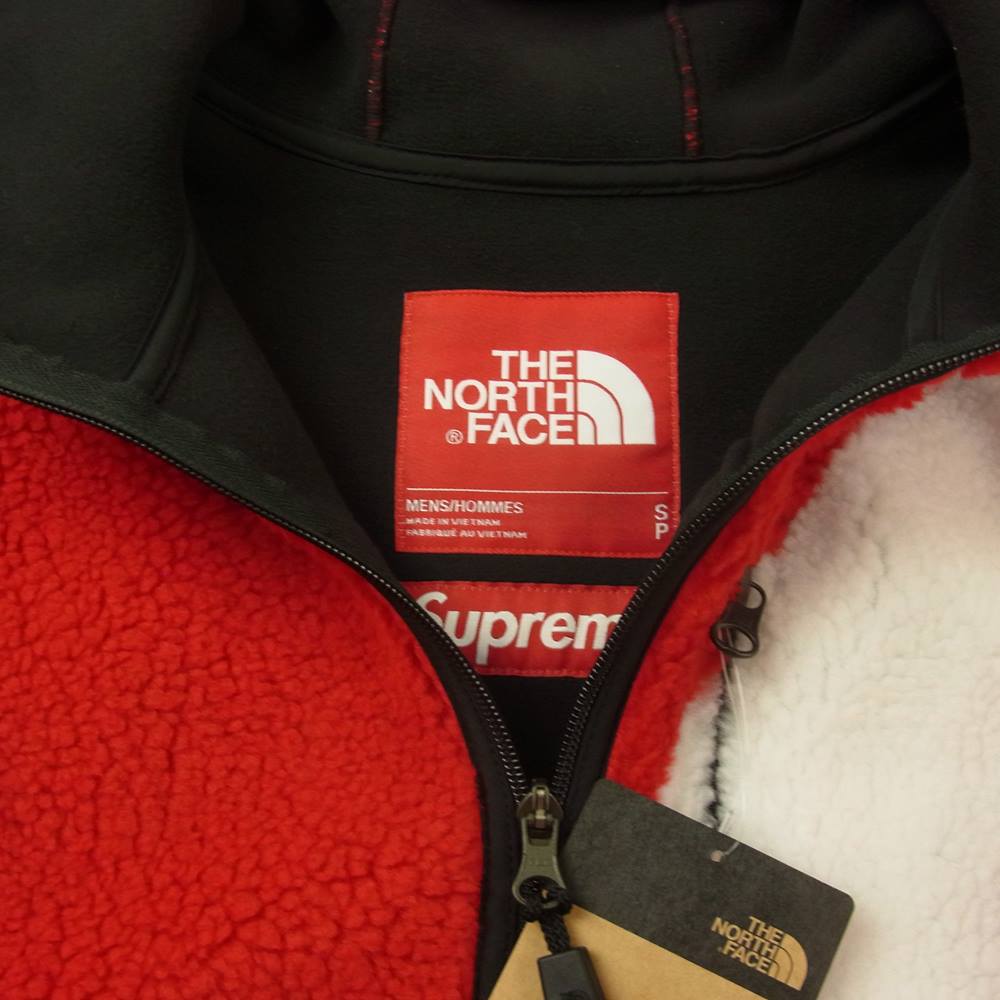 Supreme シュプリーム 20AW NT62004I × THE NORTH FACE ノースフェイス S Logo Hooded Fleece Jacket ロゴボアフリース ジャケット レッド系 S【極上美品】【中古】