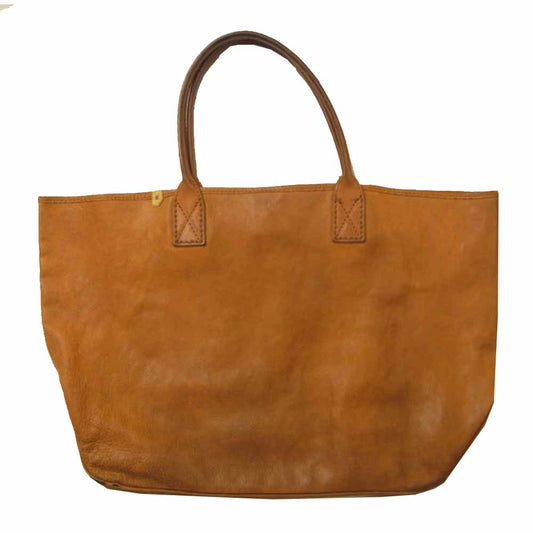 VISVIM ビズビム 14AW 114203003066 VEGGIE HOMER TOTE L  レザー トート バッグ  ライトブラウン系【中古】