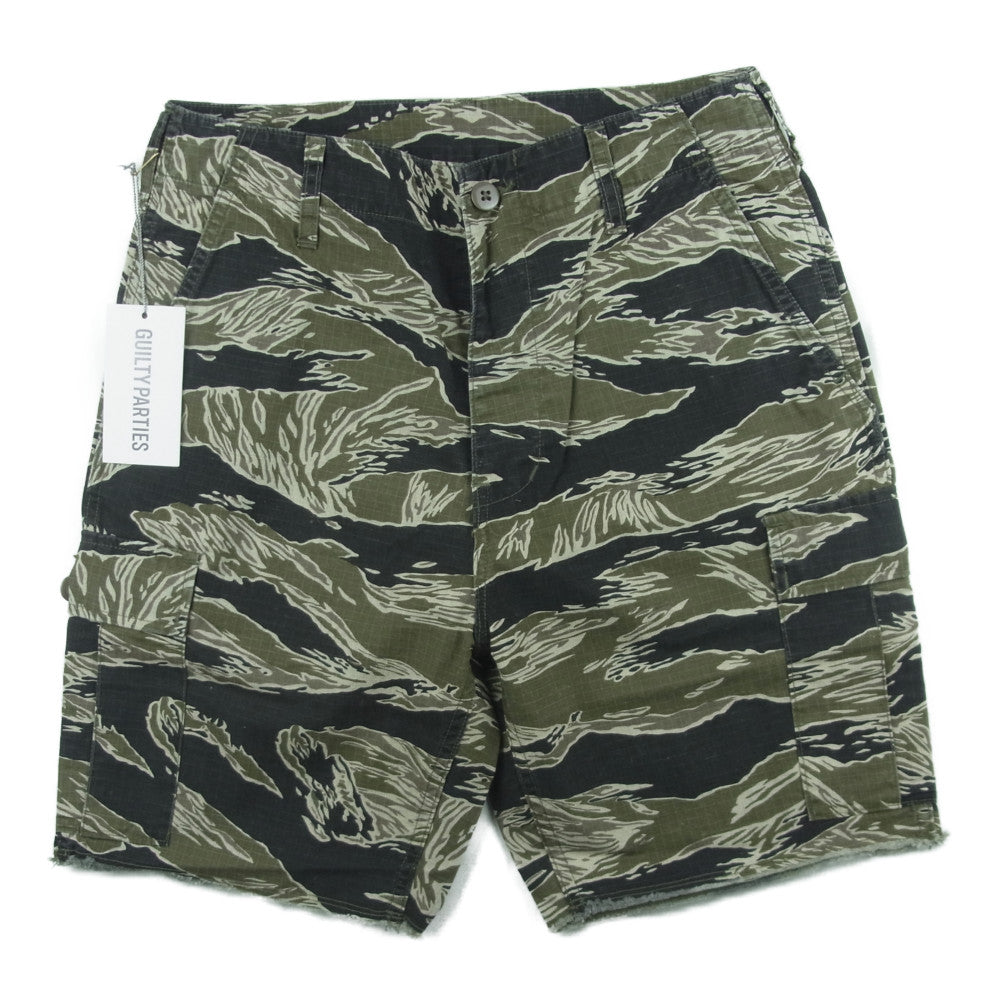 WACKO MARIA ワコマリア 17SS 17SS-WMP-PT01 JUNGLE ARMY SHORTS ジャングル アーミー ショーツ タイガーカモ ショート パンツ カーキ系 S【美品】【中古】