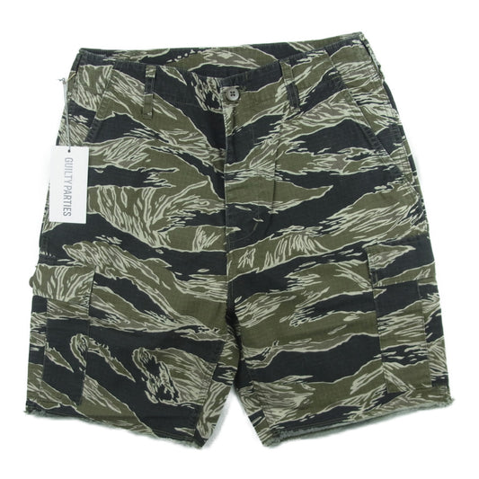 WACKO MARIA ワコマリア 17SS 17SS-WMP-PT01 JUNGLE ARMY SHORTS ジャングル アーミー ショーツ タイガーカモ ショート パンツ カーキ系 S【美品】【中古】