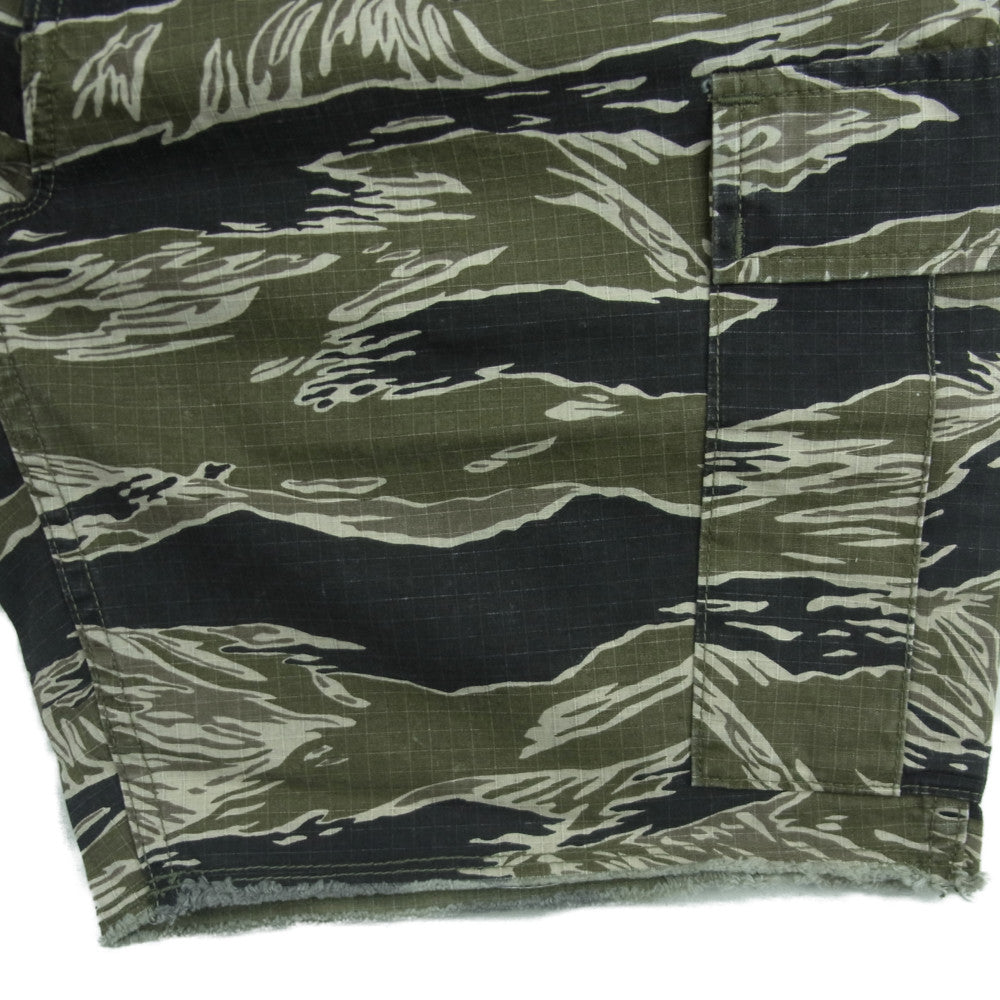 WACKO MARIA ワコマリア 17SS 17SS-WMP-PT01 JUNGLE ARMY SHORTS ジャングル アーミー ショーツ タイガーカモ ショート パンツ カーキ系 S【美品】【中古】