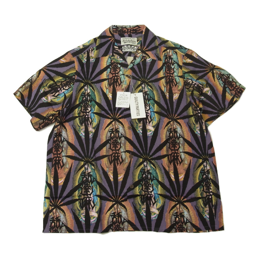 WACKO MARIA ワコマリア 21SS NMD-WM-HI02-B BUDSPOOL HAWAIIAN SHIRT PURPLE バッズプール ハワイアン アロハ シャツ パープル系 M【新古品】【未使用】【中古】