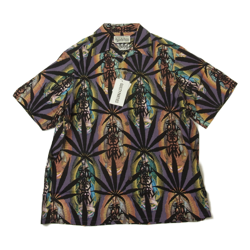 WACKO MARIA ワコマリア 21SS NMD-WM-HI02-B BUDSPOOL HAWAIIAN SHIRT PURPLE バッズプール ハワイアン アロハ シャツ パープル系 S【新古品】【未使用】【中古】
