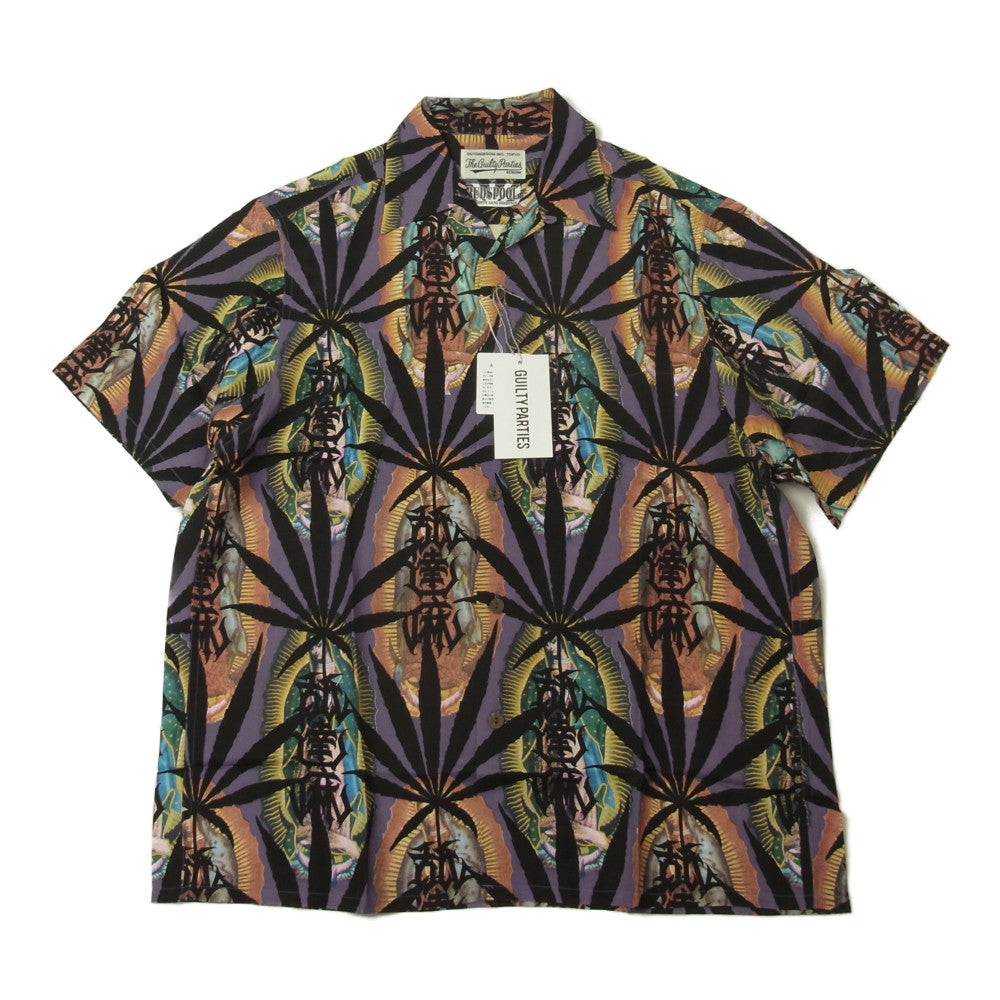 WACKO MARIA ワコマリア 21SS NMD-WM-HI02-B BUDSPOOL HAWAIIAN SHIRT PURPLE バッズプール ハワイアン アロハ シャツ パープル系 S【新古品】【未使用】【中古】