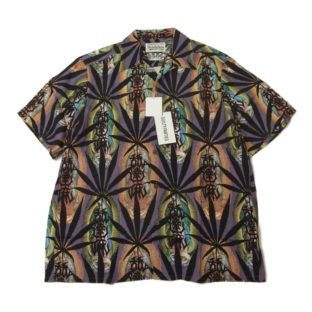 WACKO MARIA ワコマリア 21SS NMD-WM-HI02-B BUDSPOOL HAWAIIAN SHIRT PURPLE バッズプール ハワイアン アロハ シャツ パープル系 M【新古品】【未使用】【中古】