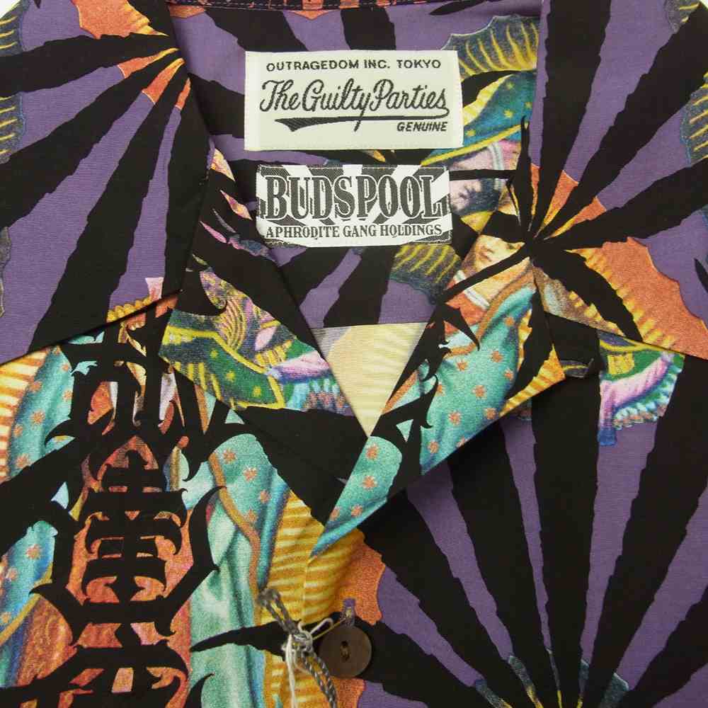 WACKO MARIA ワコマリア 21SS NMD-WM-HI02-B BUDSPOOL HAWAIIAN SHIRT PURPLE バッズプール ハワイアン アロハ シャツ パープル系 M【新古品】【未使用】【中古】