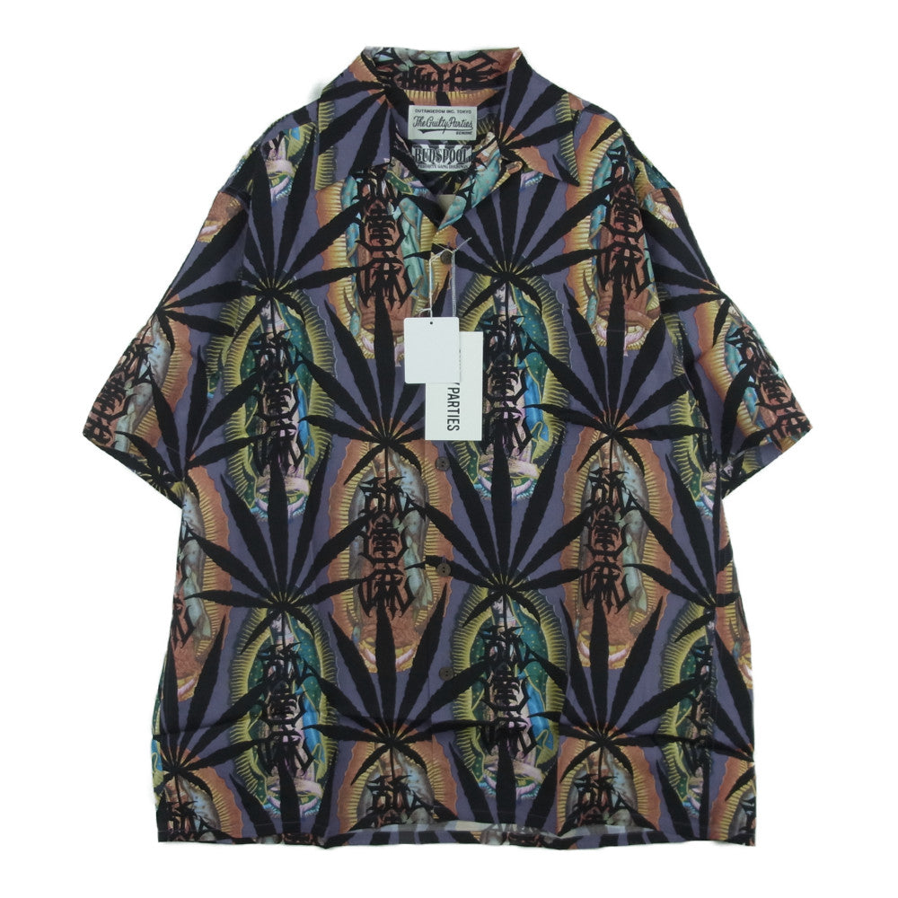WACKO MARIA ワコマリア 21SS NMD-WM-HI02-B BUDSPOOL HAWAIIAN SHIRT PURPLE バッズプール ハワイアン アロハ シャツ 半袖 パープル系 S【新古品】【未使用】【中古】