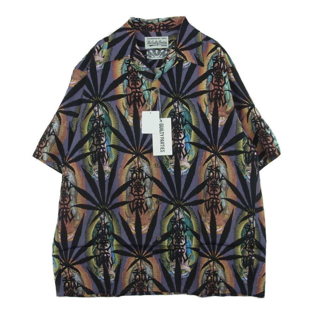 WACKO MARIA ワコマリア 21SS NMD-WM-HI02-B BUDSPOOL HAWAIIAN SHIRT PURPLE バッズプール ハワイアン アロハ 半袖 シャツ パープル系 M【新古品】【未使用】【中古】
