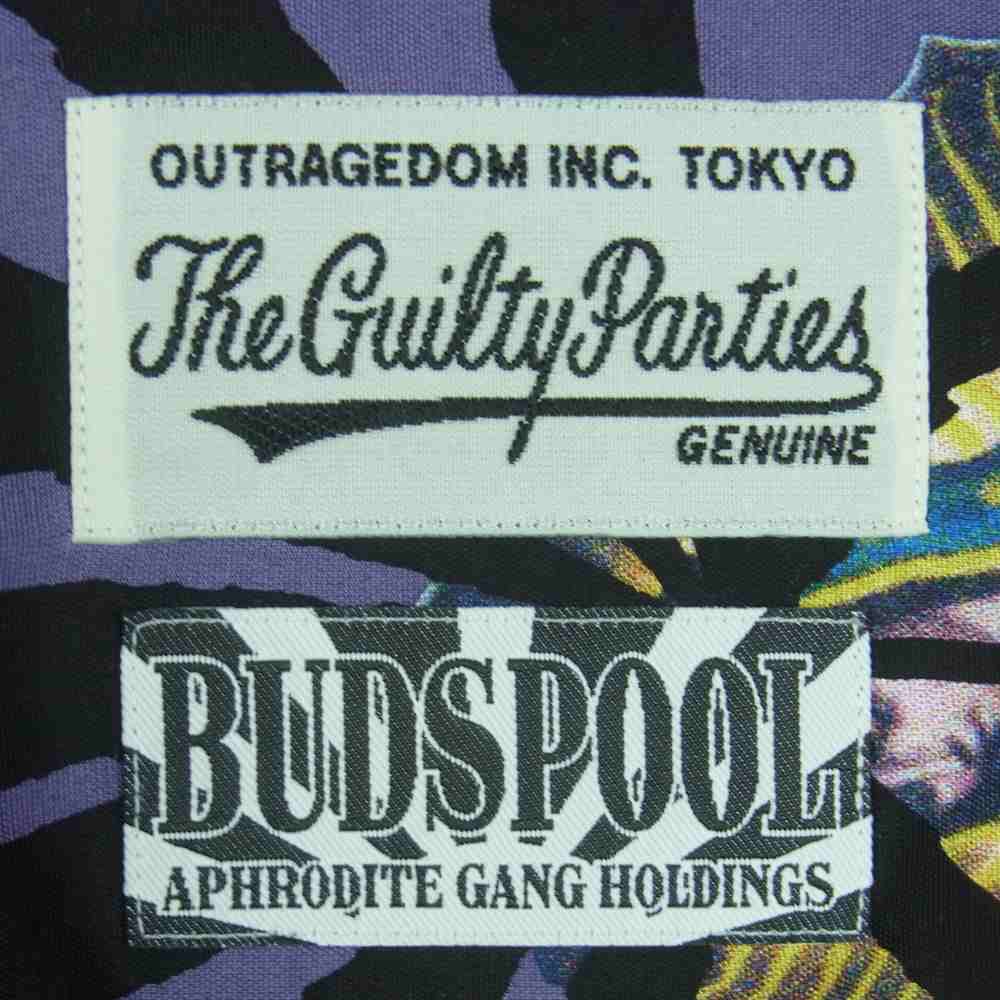 WACKO MARIA ワコマリア 21SS NMD-WM-HI02-B BUDSPOOL HAWAIIAN SHIRT PURPLE バッズプール ハワイアン アロハ 半袖 シャツ パープル系 M【新古品】【未使用】【中古】