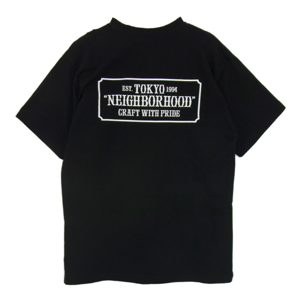 NEIGHBORHOOD ネイバーフッド 21SS 211PCNH-ST01 BAR ＆ SHIELD / C-TEE.SS Tシャツ ブラック系 S【中古】