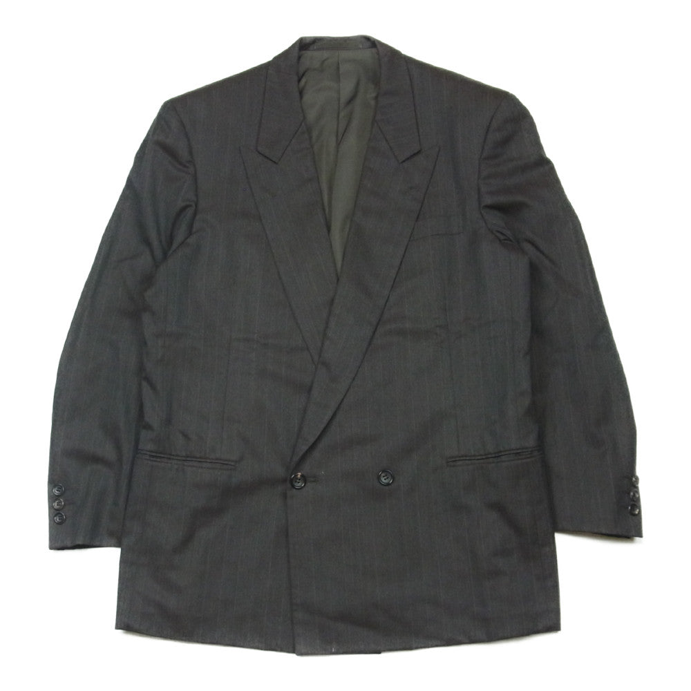 COMME des GARCONS コムデギャルソン DJ-05019M HOMME DEUX オムドゥ 90s ヴィンテージ AD1990 ウール ストライプ ダブル テーラード ジャケット ブラウン系 M【中古】