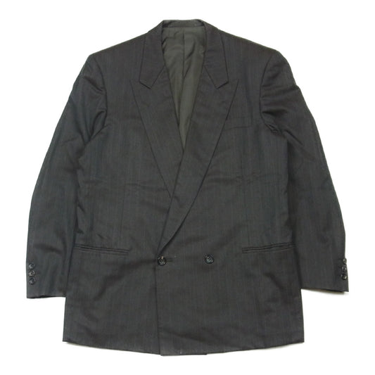 COMME des GARCONS コムデギャルソン DJ-05019M HOMME DEUX オムドゥ 90s ヴィンテージ AD1990 ウール ストライプ ダブル テーラード ジャケット ブラウン系 M【中古】