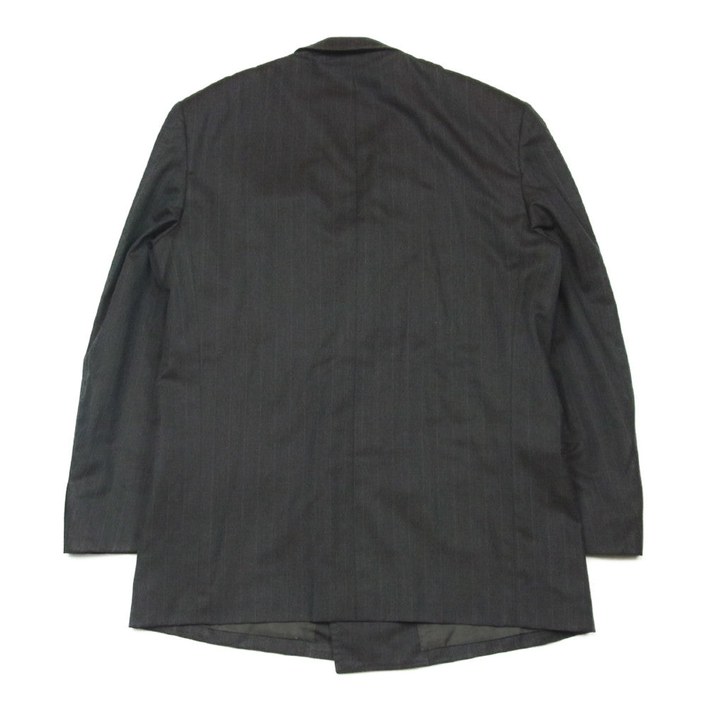 COMME des GARCONS コムデギャルソン DJ-05019M HOMME DEUX オムドゥ 90s ヴィンテージ AD1990 ウール ストライプ ダブル テーラード ジャケット ブラウン系 M【中古】