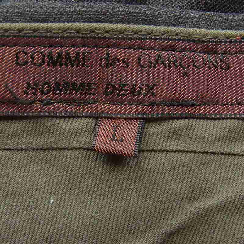 COMME des GARCONS コムデギャルソン DP-05011L HOMME DEUX オムドゥ 90s ヴィンテージ SD1990 ウール ストライプ 2タック スラックス パンツ ブラウン系 L【中古】