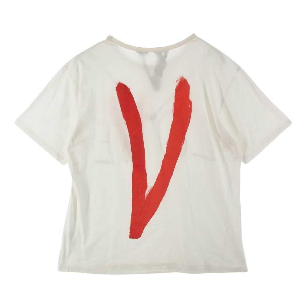 ヴィーロン LOVE ラブ プリント 半袖 Tシャツ コットン アメリカ製 ホワイト系 L【中古】