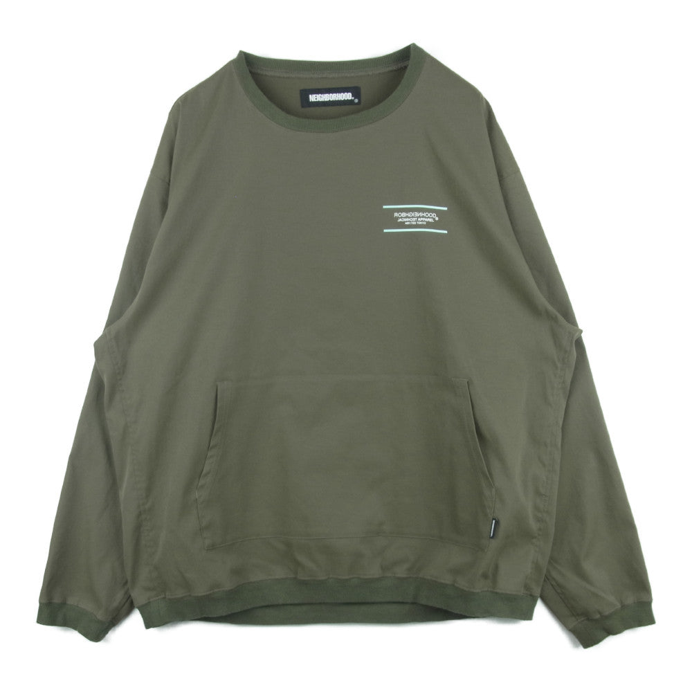 NEIGHBORHOOD ネイバーフッド 212SNH-SHM06 HOME E-SHIRT LS 長袖 Tシャツ 中国製 カーキ系 M【中古】