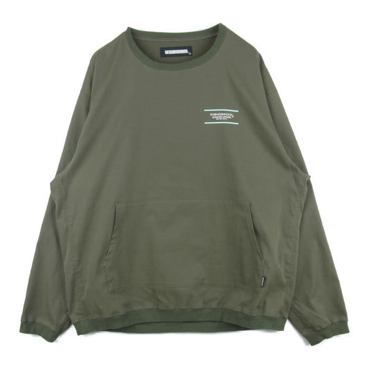 NEIGHBORHOOD ネイバーフッド 212SNH-SHM06 HOME E-SHIRT LS 長袖 Tシャツ 中国製 カーキ系 M【中古】