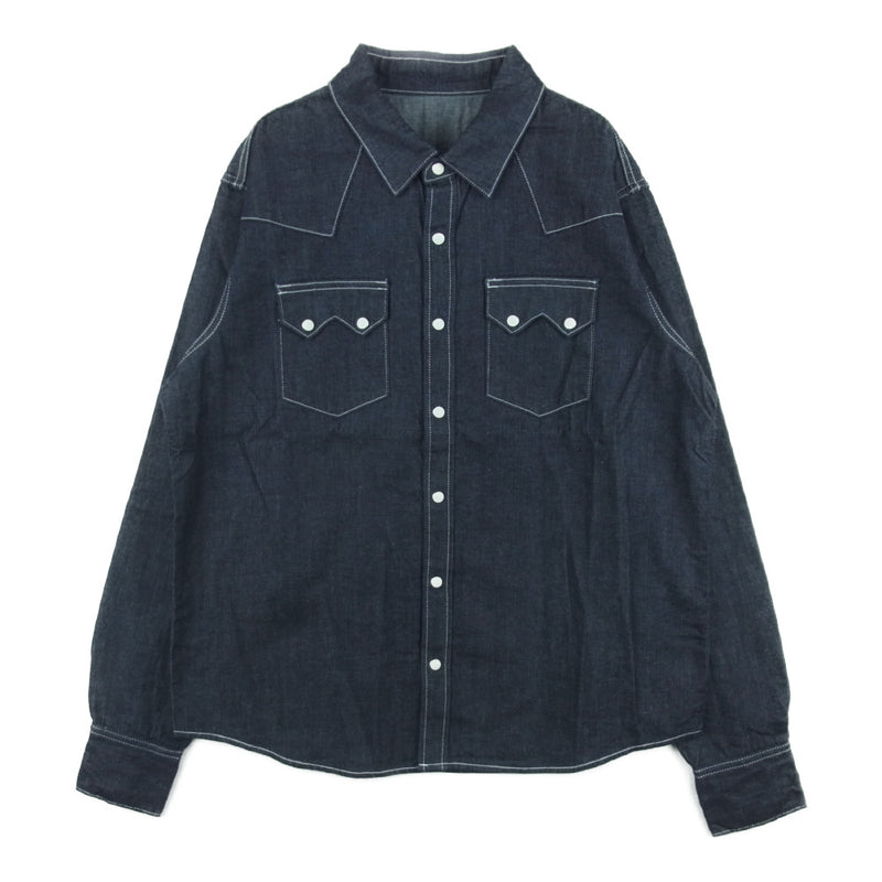 トーストフットアンドアイギア DENIM SHIRT 長袖 デニム シャツ インディゴブルー系 S【極上美品】【中古】