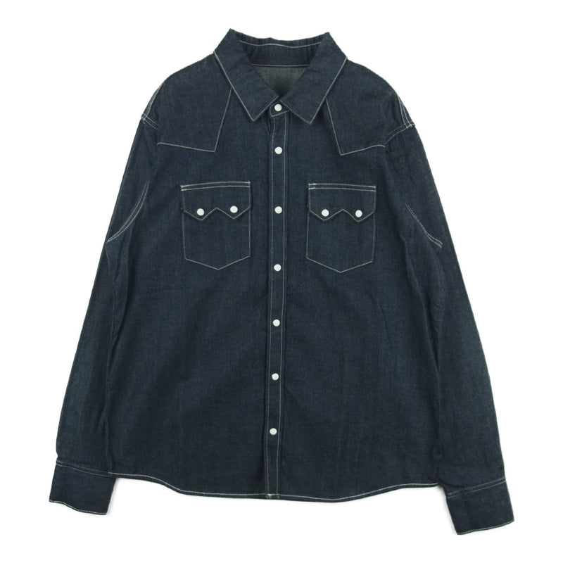 トーストフットアンドアイギア DENIM SHIRT 長袖 デニム シャツ インディゴブルー系 M【極上美品】【中古】