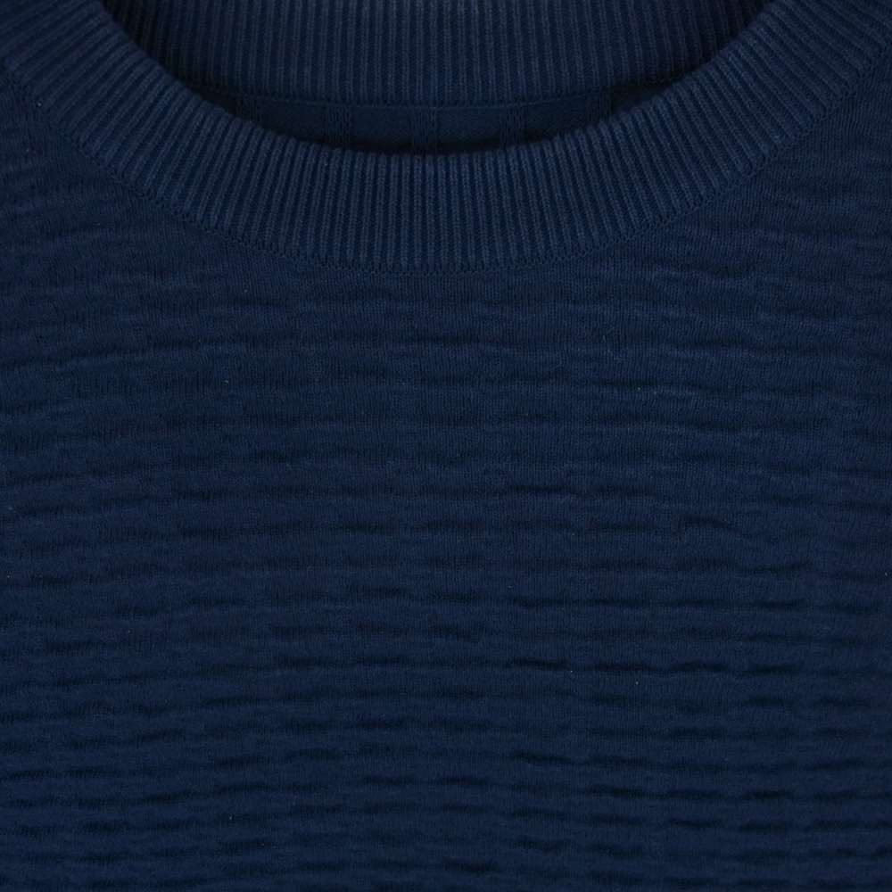 crepuscule クレプスキュール 1701-008 S/S KNIT コットン ニット プルオーバー 半袖 Tシャツ ネイビー系 1【中古】