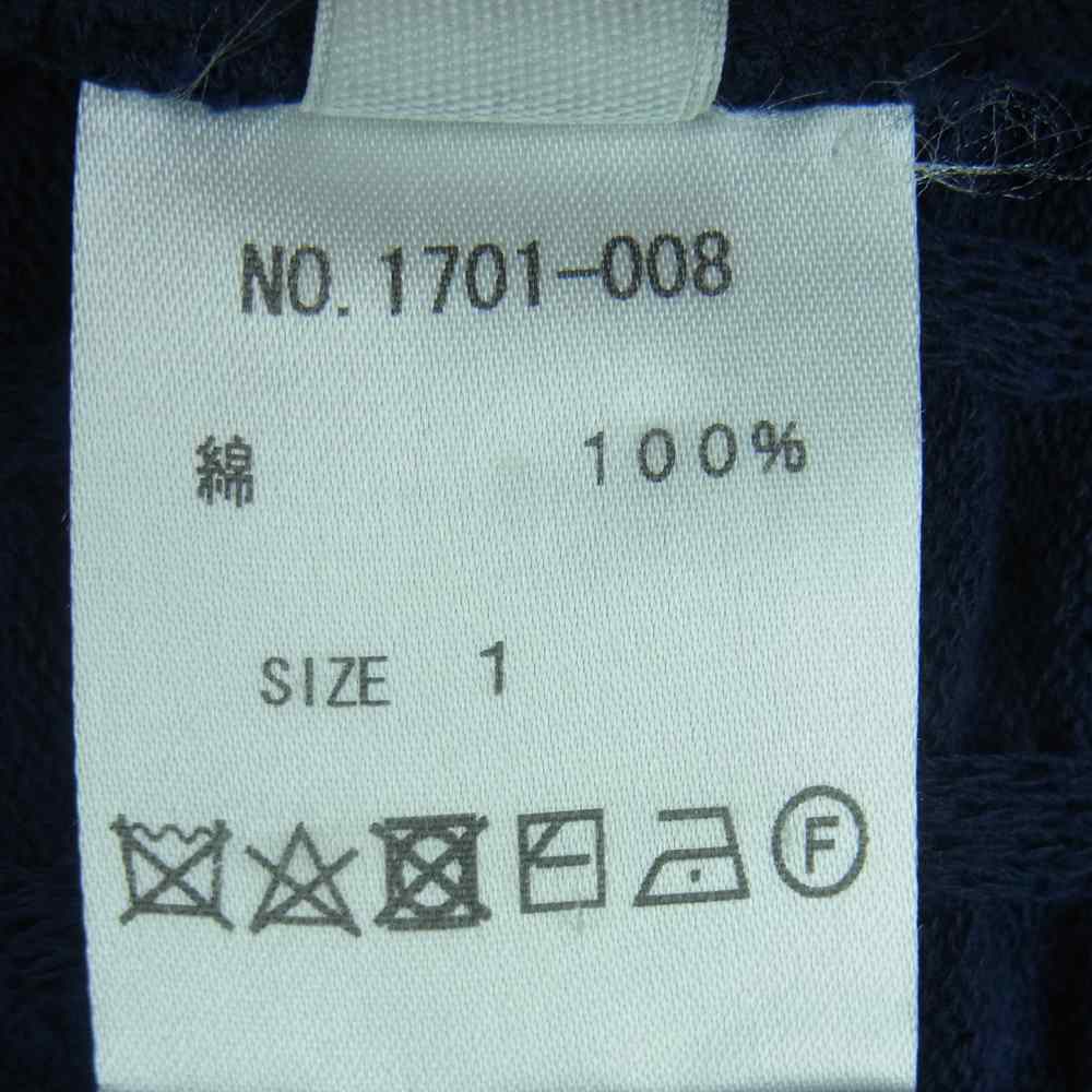 crepuscule クレプスキュール 1701-008 S/S KNIT コットン ニット プルオーバー 半袖 Tシャツ ネイビー系 1【中古】