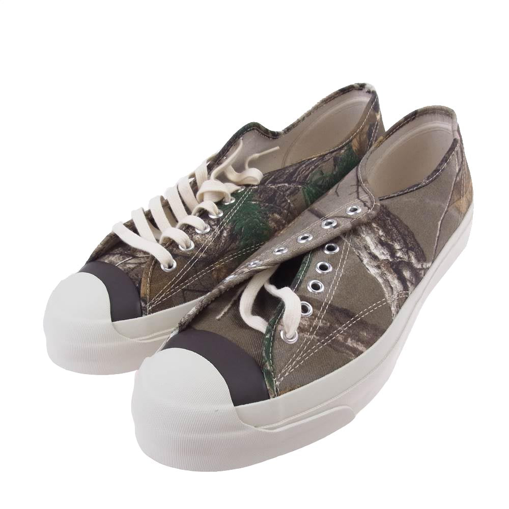 トーストフットアンドアイギア jam miru REAL TREE CAMO ジャム ミル リアルツリーカモ ローカット キャンバス スニーカー ブラウン系 9 1/2【新古品】【未使用】【中古】