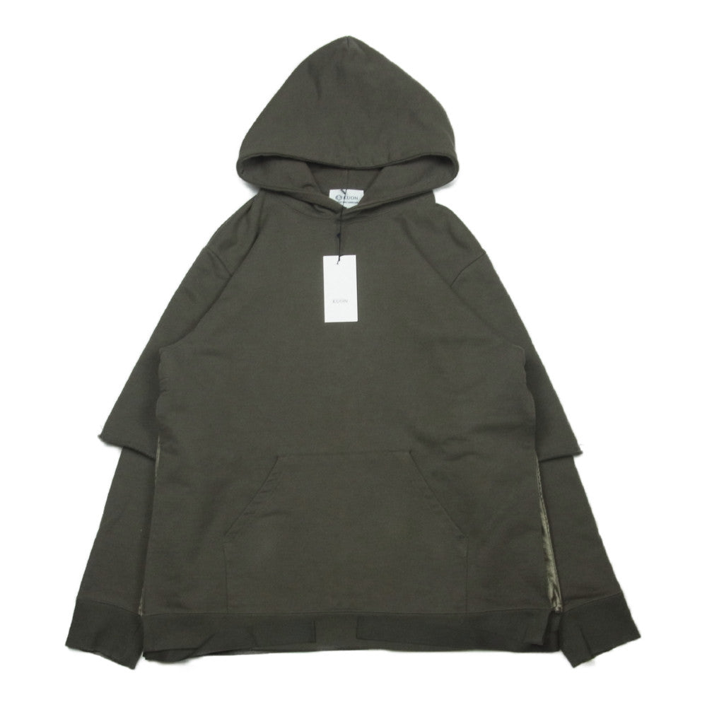 クオン 141CS032721 TERRY Layered Hoodie フレンチテリー レイヤード フーディー パーカー Coffee L【中古】