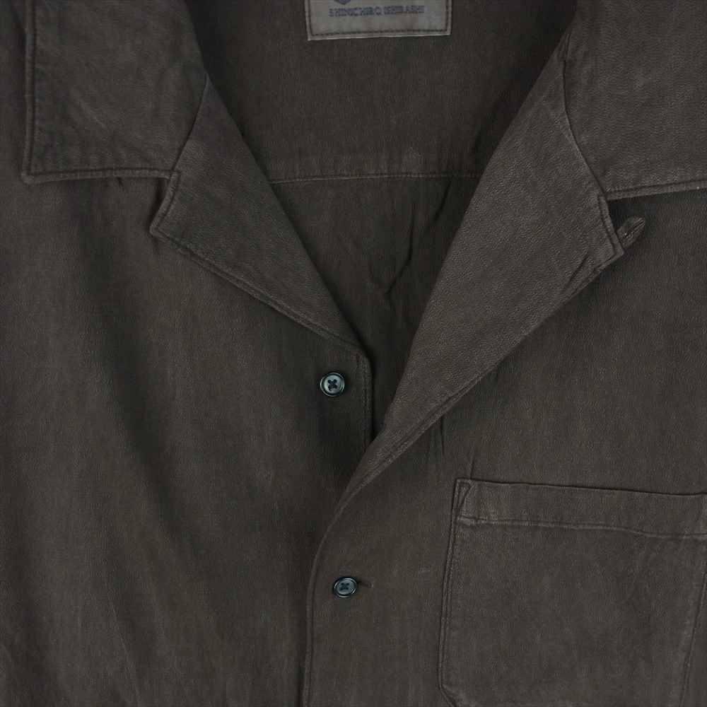 クオン 190SH023700 S/S Open Collar Shirt -DOROZOME- 泥染め レーヨン オープンカラー 半袖 シャツ ブラウン系 M【新古品】【未使用】【中古】