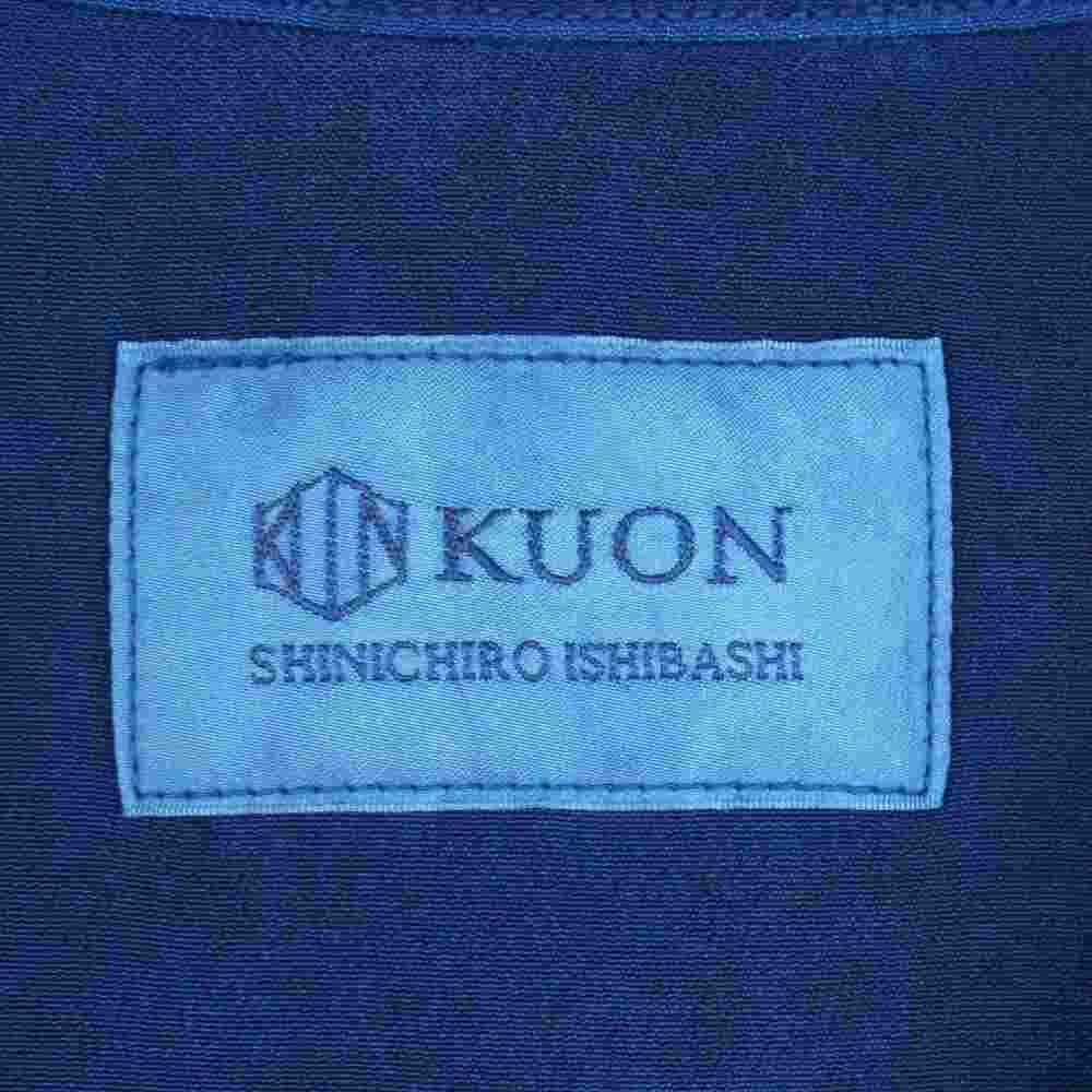 クオン 190SH023400 S/S Open Collar Shirt -AIZOME- 藍染め レーヨン オープンカラー 半袖 シャツ ブルー系 M【新古品】【未使用】【中古】