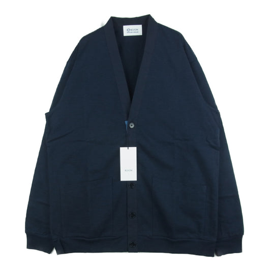 クオン 112CS021901 BORO Patched Cardigan ボロ エルボーパッチ カーディガン ネイビー系 M【新古品】【未使用】【中古】