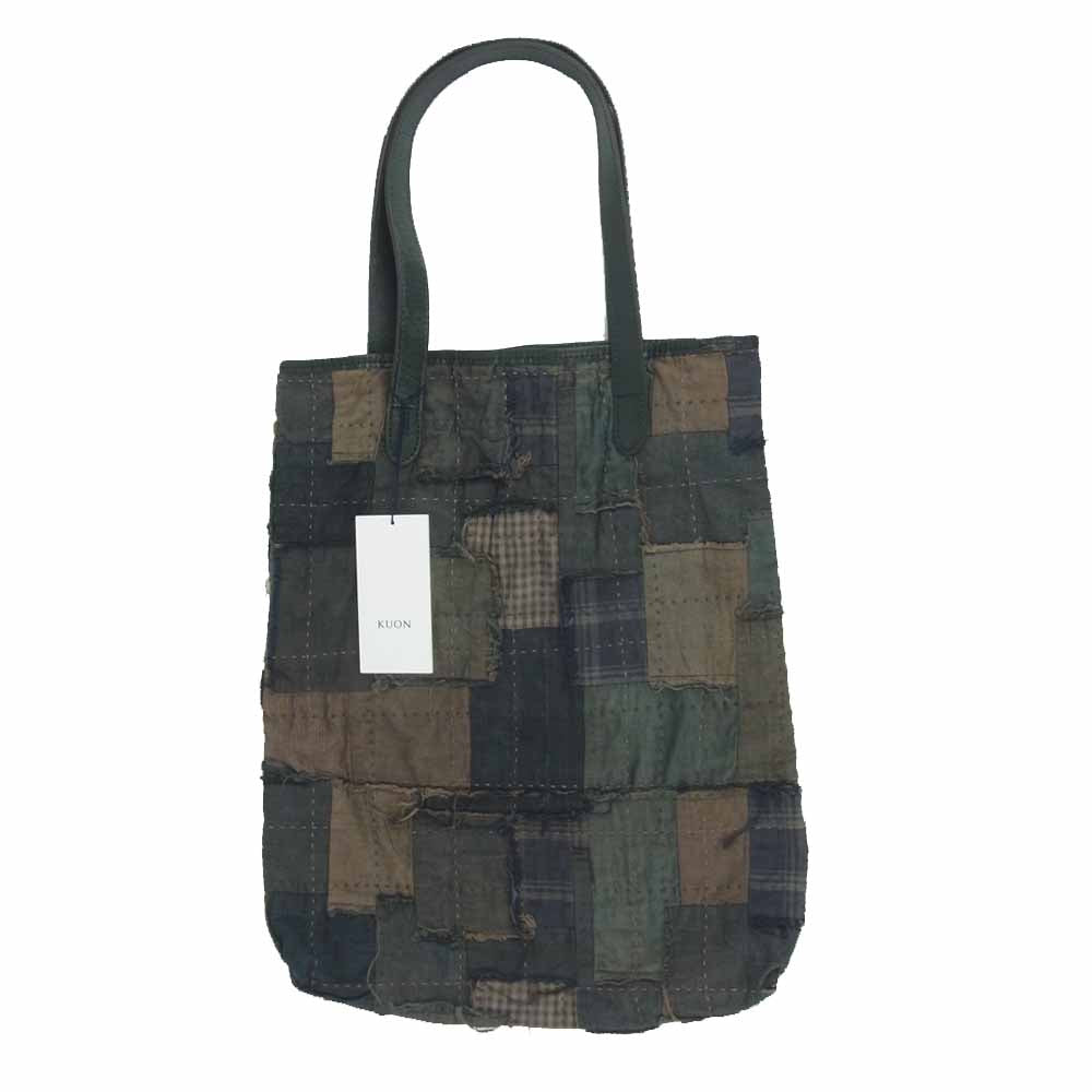 クオン 2002-BA0102 TOTE BAG 襤褸 パッチワーク トートバッグ ブラウン系 Free【新古品】【未使用】【中古】