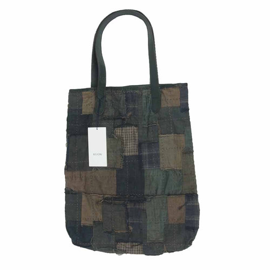クオン 2002-BA0102 TOTE BAG 襤褸 パッチワーク トートバッグ ブラウン系 Free【新古品】【未使用】【中古】