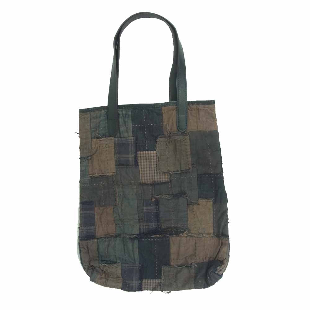 クオン 2002-BA0102 TOTE BAG 襤褸 パッチワーク トートバッグ ブラウン系 Free【新古品】【未使用】【中古】