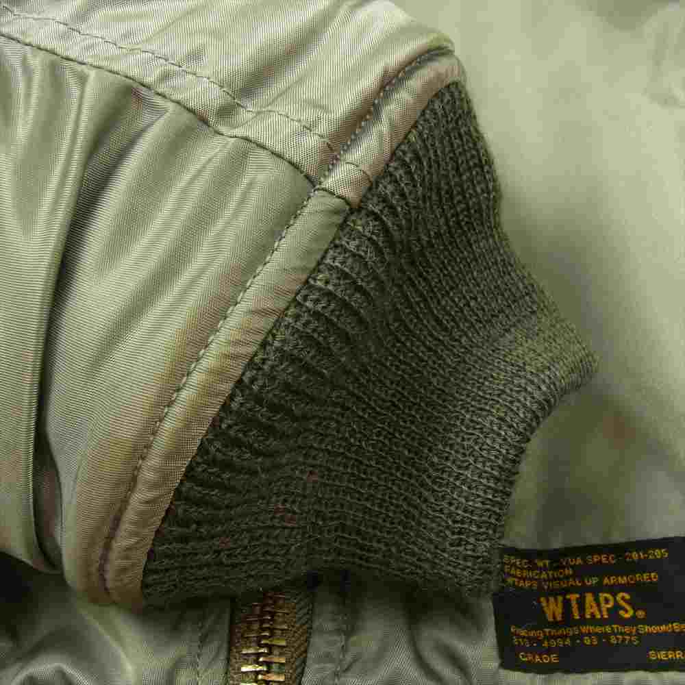 WTAPS ダブルタップス 14AW 142GWDT-JKM04 MA-1 フライト ボンバー ジャケット カーキ系 S【中古】