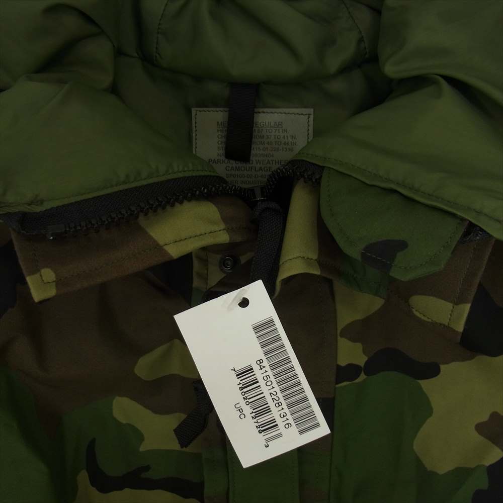 アメリカ軍 8415-01-228-1316 PARKA COLD WEATHER ミリタリー カモ ジャケット カーキ系 M【中古】
